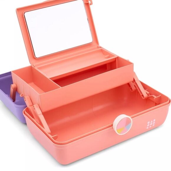 Caboodles On-The-Go Makeup Storage Box- Violet/Tangerine - Picture 3 of 13